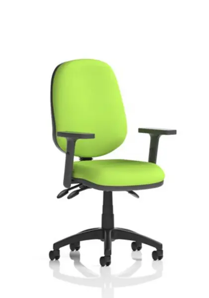 Eclipse III Lever Task Operator Chair Bespoke With Height Adjustable Arms In Lime