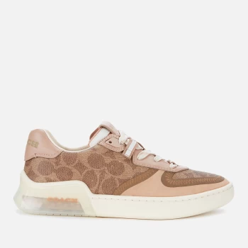 Coach Womens CitySole Signature Print Court Trainers - Tan/Beachwood - UK 4