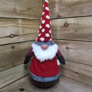 53cm Christmas Wobbling Tumble Gonk with Red Spotted Hat - Festive