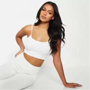 I Saw It First Seamless Ribbed Cami Crop Top - White