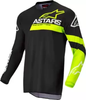 Alpinestars Fluid Chaser Motocross Jersey, black-yellow, Size L, black-yellow, Size L