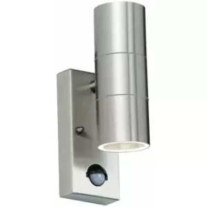 Loops - IP44 Outdoor Twin Light Stainless Steel Round Doorway Lamp Wall Porch Security