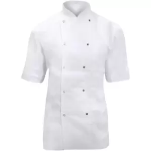 Dennys Ladies/Womens Short Sleeve Chefs Jacket / Chefswear (XL) (White) - White