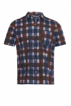 Mens French Connection Chabrol Painted Check Shirt Blue