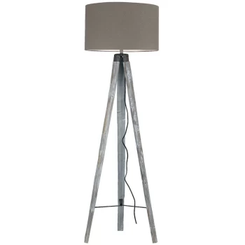 Fan Europe Lighting - Fan Europe GALLERY Tripod Floor Lamp Wood, Fabric Lampshade 51x156cm