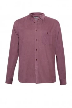 Mens French Connection 28 Wales Long Sleeved Corduroy Shirt Purple