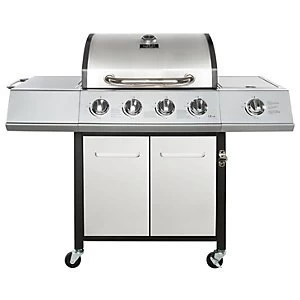 Charles Bentley Premium 4 + 1 Burner Gas BBQ Silver