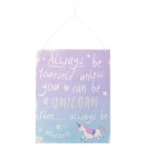 Purple/Blue Unicorn Metal Sign