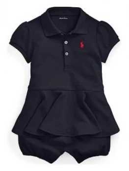 Ralph Lauren Baby Girls Polo Peplum Romper