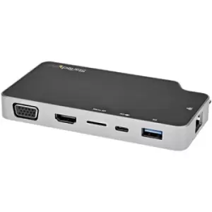 StarTech.com USB C Multiport Adapter - USB-C to 4K HDMI or VGA Video with 100W Power Delivery Pass-through 2-Port 10Gbps USB Hub MicroSD GbE - USB 3.1