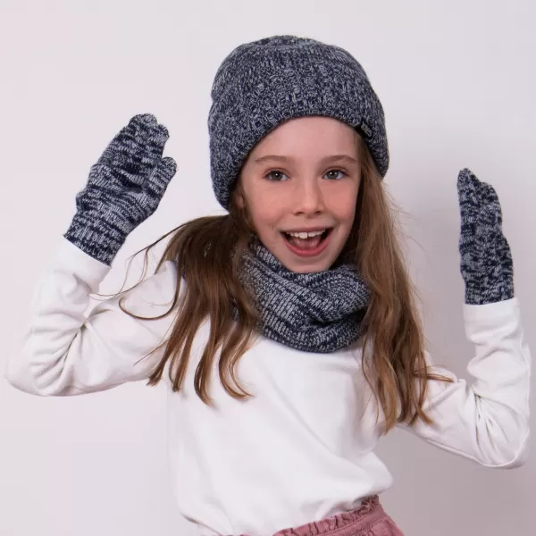 totes Kids Knitted Navy Hat Glove and Snood Set Navy