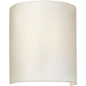 Elstead - LightBox Cooper Small Curved Wall Light Brass, Ivory Faux Silk Shade