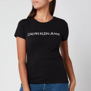 Calvin Klein Jeans Womens Institutional Logo Slim Fit T-Shirt - CK Black - S