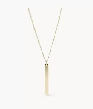 Fossil Women Bar Gold-Tone Stainless Steel Necklace