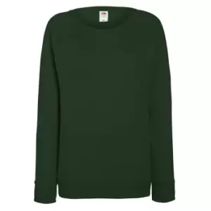 Fruit OF The Loom Ladies Fitted Lightweight Raglan Sweatshirt (240 GSM) (M) (Bottle Green)