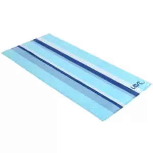 Urban Beach Stripe Cotton Towel (One Size) (Blue/Aqua Blue/White)