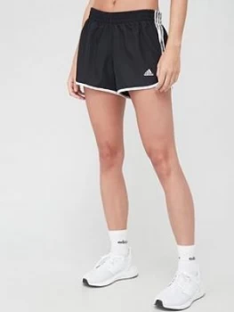 adidas Marathon 20 4" Shorts - Black/White, Size 2Xs, Women