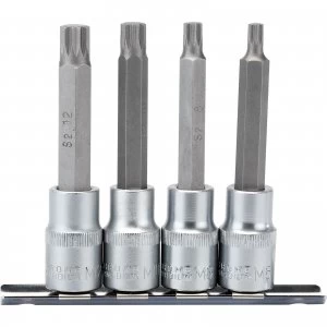 Draper 4 Piece 1/2" Drive Spline Socket Bit Set 1/2" 100mm