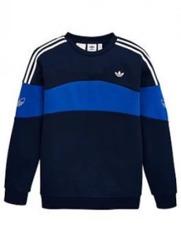 adidas Originals Bandrix Crew Sweat Top - Indigo, Size 7-8 Years, Women