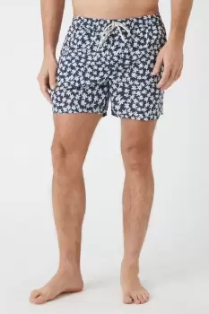 Mens Navy Ditsy Floral Print Swim Short