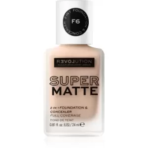 Revolution Relove Super Matte Foundation Long-Lasting Mattifying Foundation Shade F6 24 ml