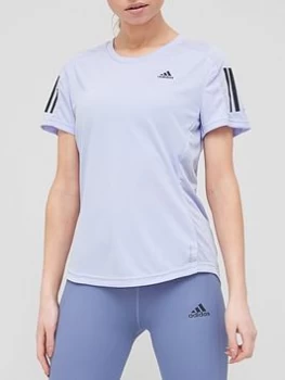 adidas Own The Run T-Shirt - Violet, Violet, Size S, Women