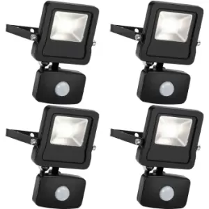 4 PACK Outdoor IP65 Automatic Floodlight - 10W Cool White LED - PIR Sensor