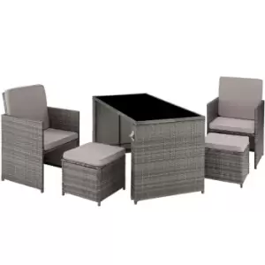 Tectake Palermo Rattan Seating Set - Grey