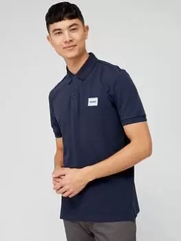 HUGO Dereso Metalic Logo Polo Shirt - Dark Blue, Dark Blue Size M Men