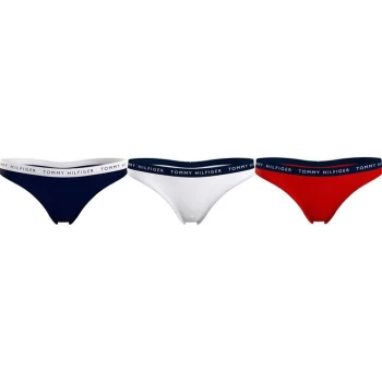 Tommy Bodywear 3P THONG - Navy/Wht/Red