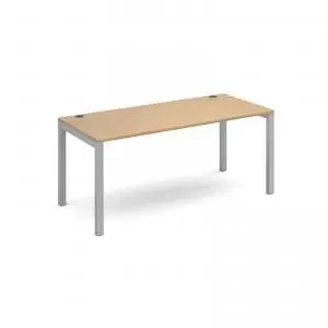 Connex starter unit single 1600mm x 800mm - silver frame and oak top