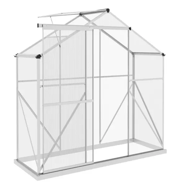 6 x 2.5ft Polycarbonate Greenhouse Aluminium Green House