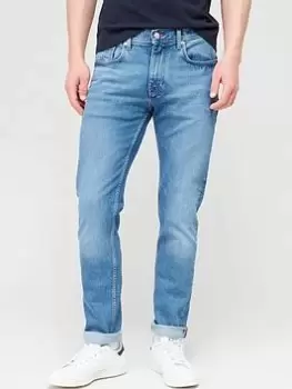 Tommy Hilfiger Denton Straight Leg Jeans - Blue, Mid Wash, Size 36, Inside Leg Regular, Men