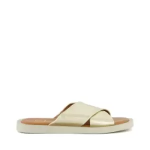 Dune Licorice Slide Sandals - Gold