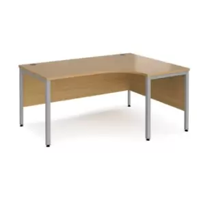 Office Desk Right Hand Corner Desk 1600mm Oak Top With Silver Frame 1200mm Depth Maestro 25 MB16ERSO