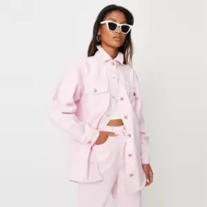 Missguided Oversized Denim Boyfriend Shirt - Pink