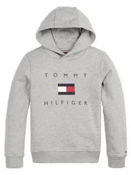 Tommy Hilfiger Boys Logo Hoodie - Grey Marl, Size 14 Years