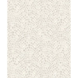 Contour Trajan Neutral Mosaic Tile Wallpaper