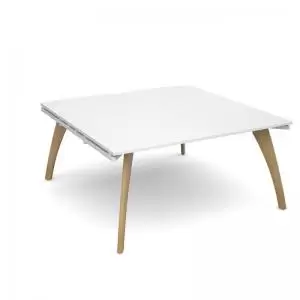 Fuze boardroom table starter unit 1600mm x 1600mm - white frame and