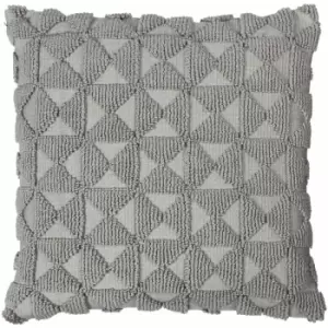 Furn Varma Geometric Knit 100% Cotton Cushion Cover, Elephant, 45 x 45 Cm