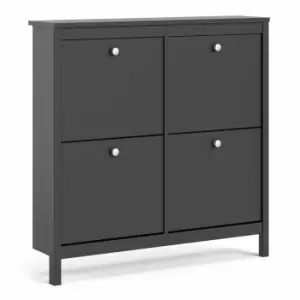 Madrid Shoe Cabinet with 4 Compartments, black