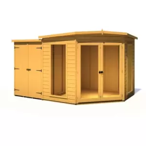 Shire Barclay Corner Summerhouse with Side Shed 8ft x 12 ft