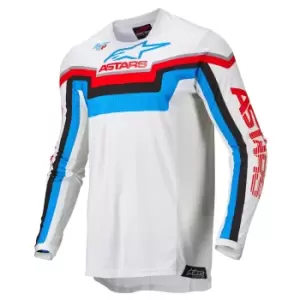 Alpinestars Techstar Quadro Jersey Off White Blue Neon Bright Red XL