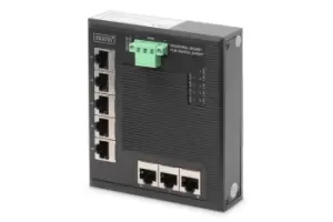 Digitus 8 Port Gigabit Ethernet Network Switch, Flat, Industrial,...