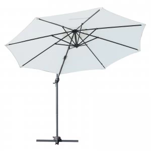 Outsunny Roma Sun Umbrella Cantilever Parasol 360° Rotation w/ Cross Base