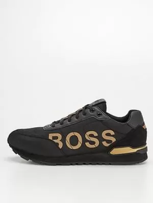 Hugo Boss Parkour Nylon Runner Trainers Black/Gold Size 7 Men