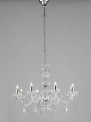 INCANTO 8 Light Chandeliers Chrome, Crystal 83x79cm