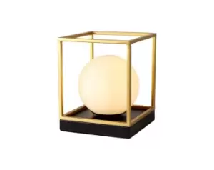 Table Lamp, 1 Light E14, Matt Black, Painted Gold