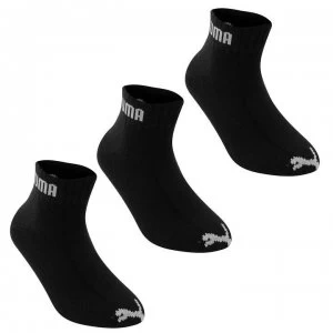 Puma 3 Pack Quarter Socks Junior - Black