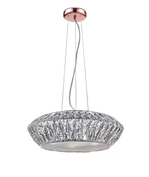 Armel 7 Light LED Rose Gold Ceiling Fitting